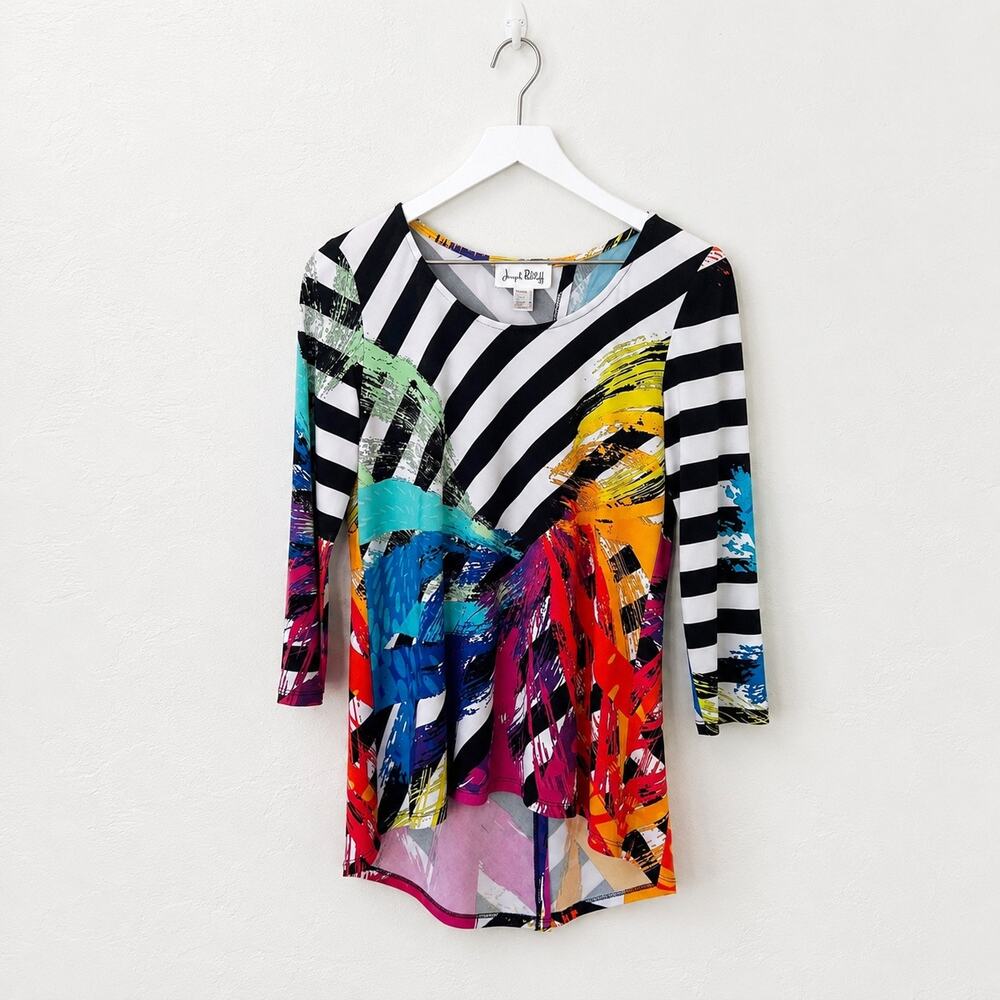 Joseph Ribkoff Abstract Print Tulip Back Tunic Top Women’s 6
